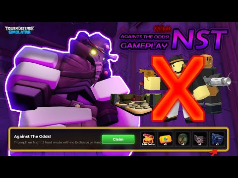 Beating NIGHT 3 Semi-NST & Getting "Againts The Odds Achievement" | TDS (Roblox)
