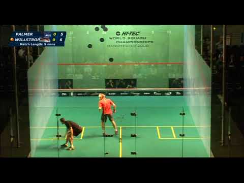 2008 Hi Tec World Squash Championships QF David Palmer vs James Willstrop