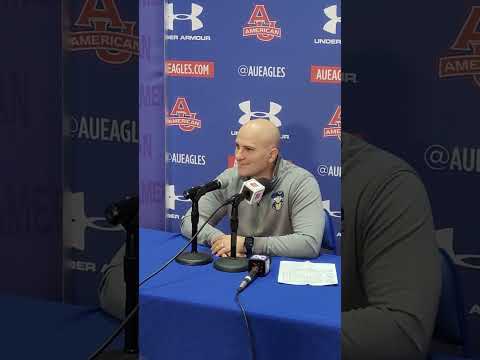 George Washington HC Chris Caputo after an 81-71 loss to American