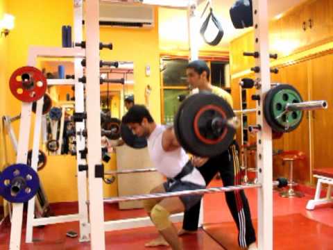 Mehrzad Squatting 95kg for 16 reps at 62kg BW