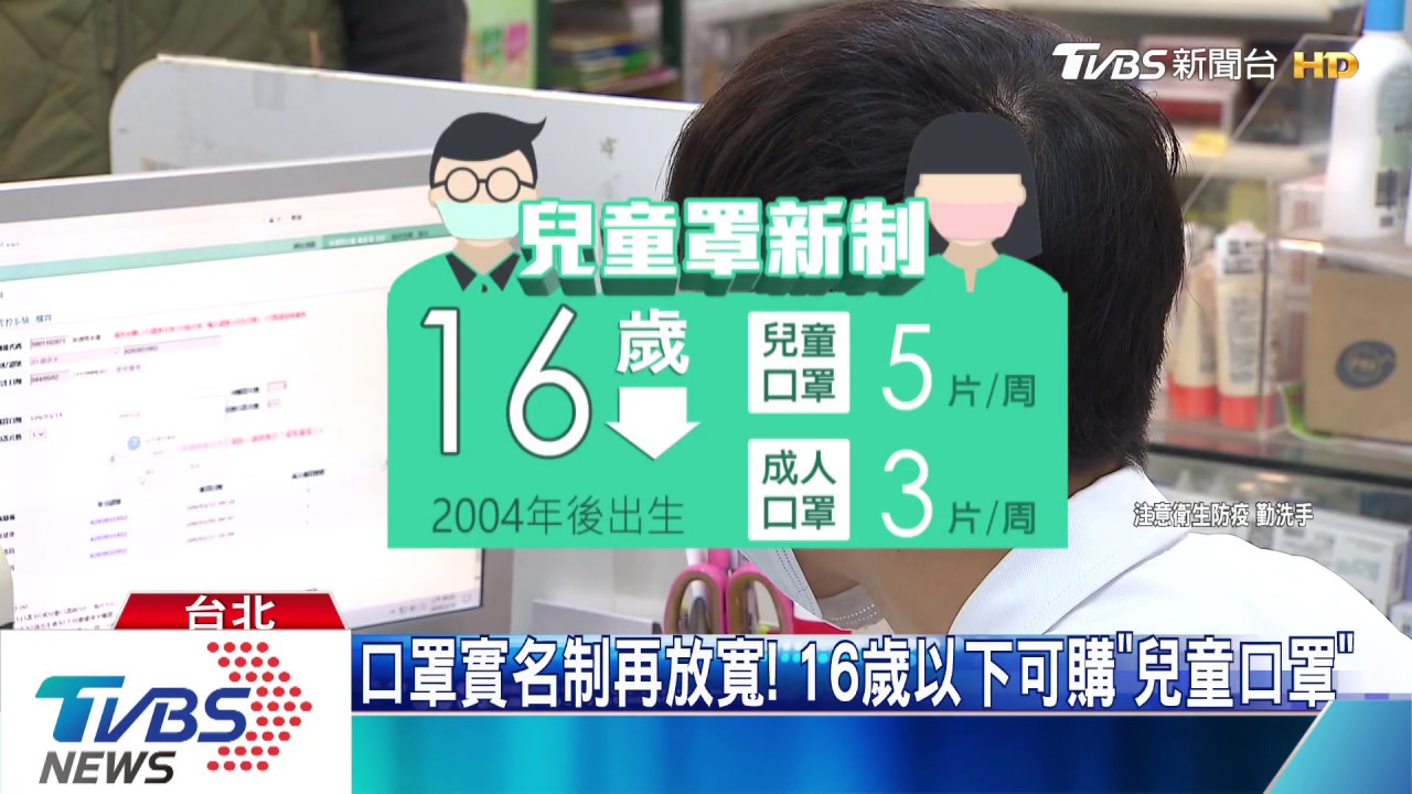 口罩實名制再放寬！16歲以下可「兒童口罩」