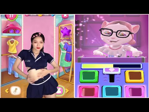 Imitate DJ Angela  And Girl Cute Dancer - My Talking Angela 2 Real Life TikTok