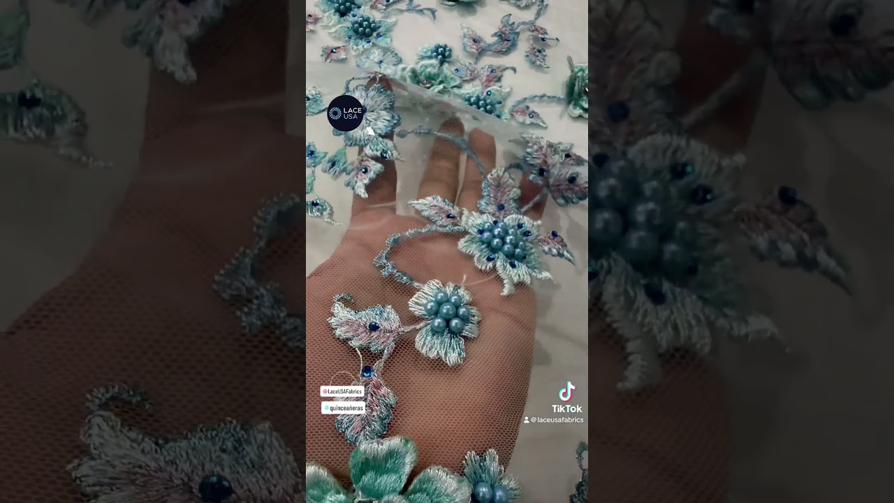 Beaded 3D Floral Lace Fabric 54” Wide GD-417, Available in 3 Colors. #lacefabric #quinceañera #boda