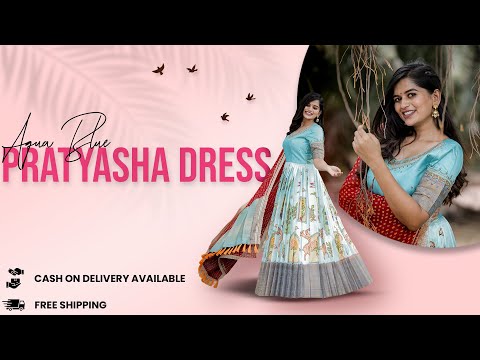 Aqua Blue Pratyaksha Dress | Wedding Collection | Bullion knot