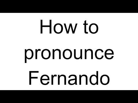 How to Pronounce Fernando (Portuguese)