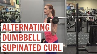 Alternating Dumbbell Supinated Curl exercise video thumbnail