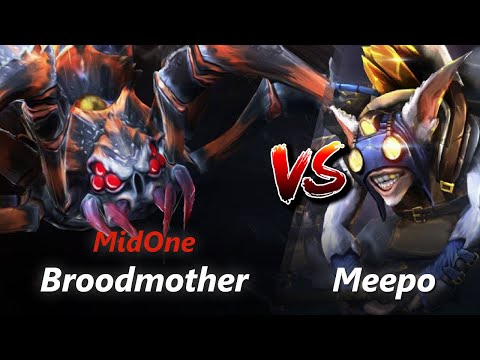 MidOne offlane Broodmother vs Meepo/Undying | First 10 minutes