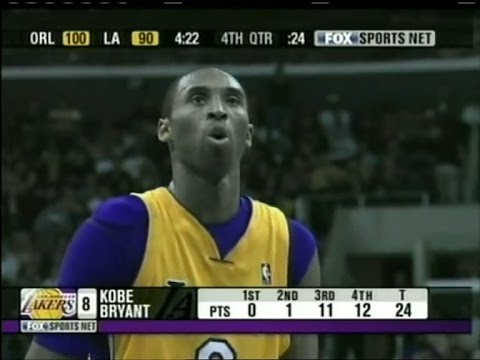 2004 03 15 Kobe Bryant  Highlights at Magic 38pts！Amazing  24pts in 4th Quarter