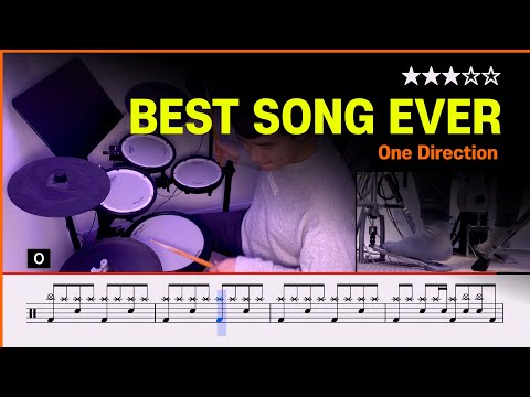 [Lv.12] Best Song Ever - One Direction (★★★☆☆) Pop Drum Cover with Sheet Music