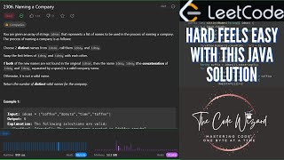 YouTube video '2306. Naming a Company - LeetCode POTD Simplest Java Solution | THE CODE WIZARD'