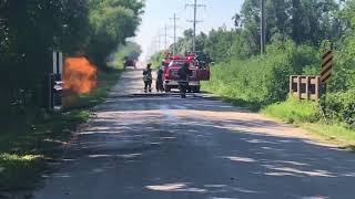 Ruptured gas line outside Iola, KS