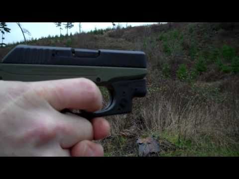 Ruger LCP .380 pistol with Crimson Laser  at the range
