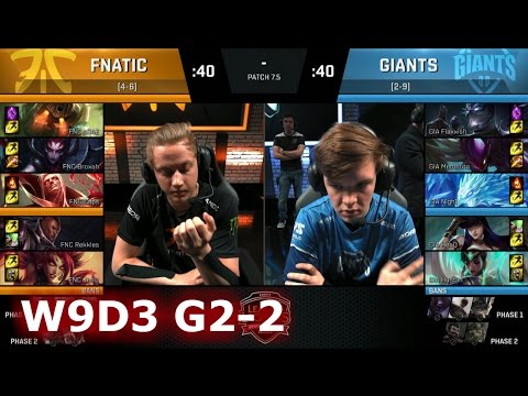 GIANTS vs Fnatic | Game 2 S7 EU LCS Spring 2017 Week 9 Day 2 | GIA vs FNC G2 W9D2