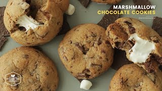 마시멜로우 초콜릿칩 쿠키 만들기 : Marshmallow Chocolate Chip Cookies Recipe : マシュマロチョコレートチップクッキー | Cooking tree