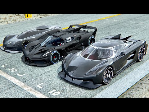 Bugatti Bolide Carbon Edition vs SRT Tomahawk VGT vs Koenigsegg Jesko Absolut - Drag Race