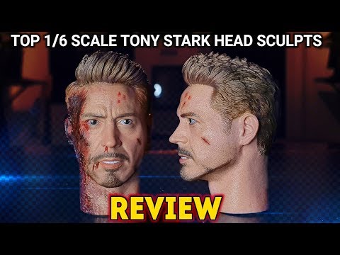 REVIEW. AVENGERS ENDGAME IRON MAN TONY STARK 2 PIECE HEAD SCULPT BY TOP