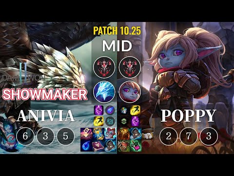 DWG Showmaker Anivia vs Poppy Mid - KR Patch 10.25