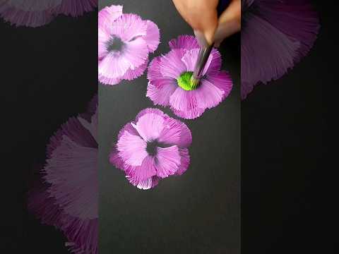 💜✨️ AWESOME Brush Strokes Flower Painting #shorts