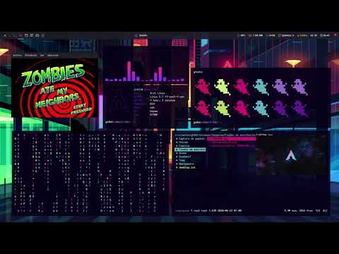 Arch Linux - BSPWM, Polybar, Picom, Snes9x, cava, cmatrix, ranger, ufetch