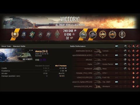 WOT - WZ-113G FT - 8 KILLS 10.6K DAMAGE KOLOBANOV'S & ACE TANKER - World Of Tanks
