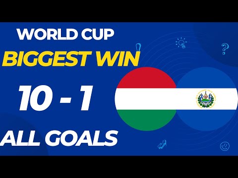 Fifa World Cup biggest win Hungary - El Salvador 10 - 1 *ALL GOALS*