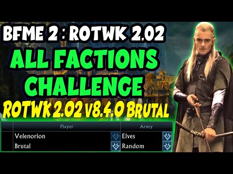 Brutal AI All Factions Challenge | Elves 1K Start | LotR BfME2 RotWK 2.02 v8.4.0 | Brutal AI
