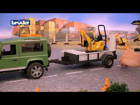 Land Rover s prepravníkom + Mikrobager JCB BRUDER
