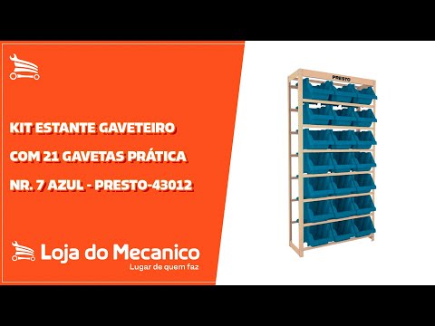 Kit Estante Gaveteiro com 54 Gavetas Nr. 5 Preta - Video