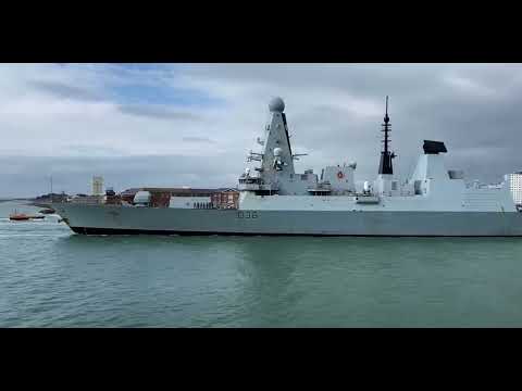 HMS Defender (D36) Outbound - March 10, 2022 - Portsmouth, England