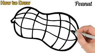How to Draw a Peanut Easy | Food Drawings