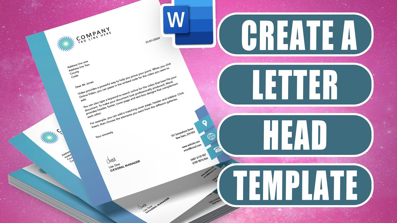 Create a letterhead and save as a letter template