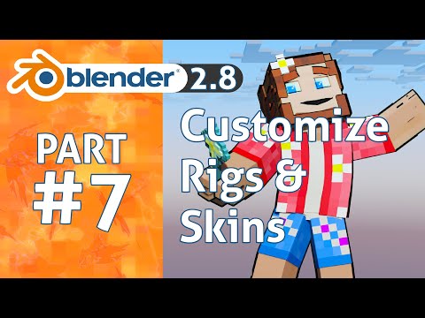 TheDuckCow - Change skin & Customize rigs in 1 minute | Blender 2.8 Minecraft Animation Tutorial #7