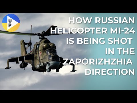 How russian helicopter Mi-24 is being shot in the Zaporizhzhia direction