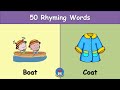 Rhyming Words Rhyming Words For Kids Learn 50 Interesting Rhyming Words Phonics Rhyming Words