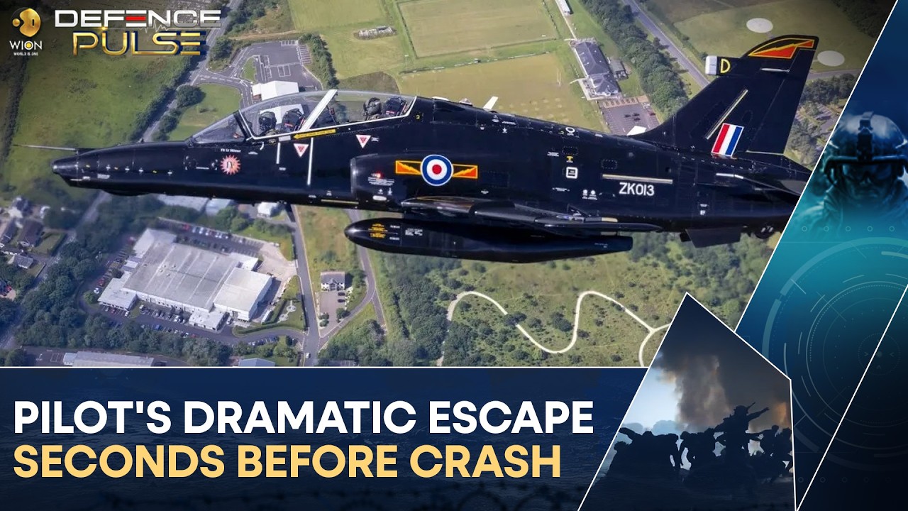 WATCH: Pilot's Dramatic Escape as RAF T2 Hawk Training Aircraft Crashes In UK | WION Defence Pulse
