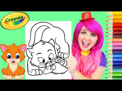 Coloring Kitty Cat & Mouse Toy Crayola Coloring Page Prismacolor Pencils | KiMMi THE CLOWN Video
