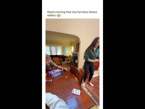 Giants Moving Tiny Furniture - Party Game