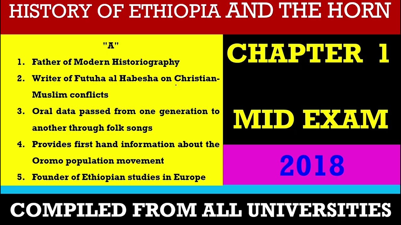 History of Ethiopia and the Horn Mid exam