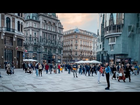 Centro da cidade de Vienna Walk, outubro de 2022 | 4K HDR