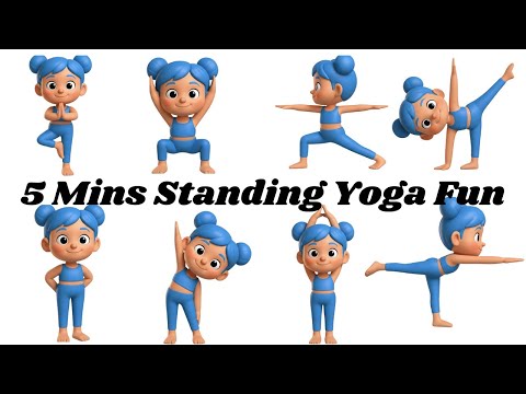5 Mins Standing Yoga Poses for Kids and Teens | Fun & Easy Yoga | Yoga By Lilly