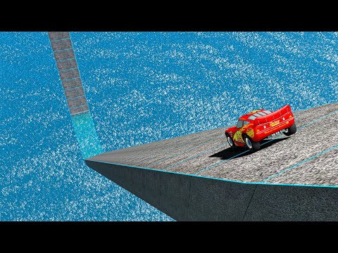 Impossible Weird Wave Bridge Crossing Cars Vs Deep Water - BeamNG.Drive