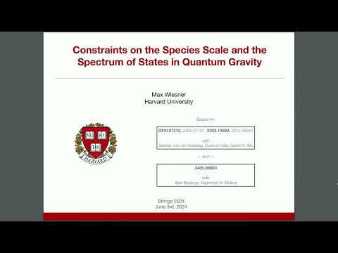Max Wiesner - Constraints on the Species Scale and the Spectrum of States in Quantum Gravity