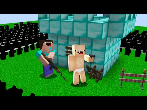 1000$ EN GÜVENLİ EV VS CARTOON CAT KIYAMETİ - Minecraft