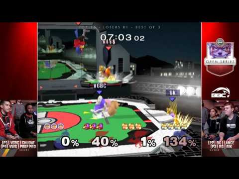 UGC Smash Open - Chudat & Prof. Pro (ICs,Fox) vs. Lance & Rik (Falco,Fox) - SSBM - Top 16, LR1