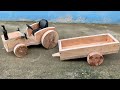 How To Mini Wooden Tractor At Home DIY Woodworking Tractor
