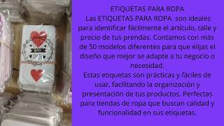Video de ETIQUETAS PARA ROPA X 25