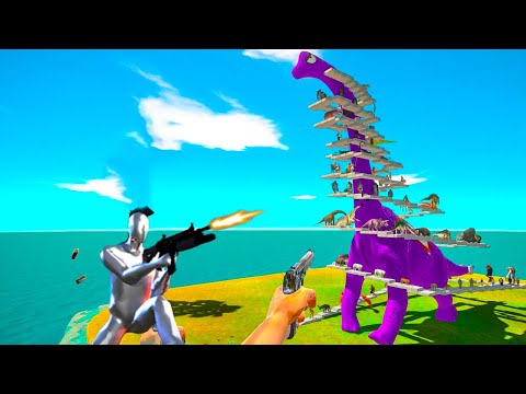 FPS AVATAR Around BRACHIOSAURUS DEADLY Parkour - Animal Revolt Battle Simulator