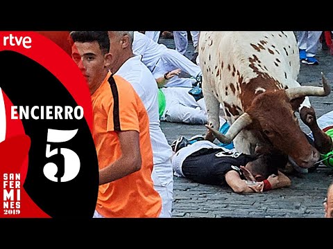 Thursday July 11 2019 encierro with Victoriano del Río bulls in Pamplona