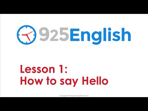 925 English Lesson 1 - How to Greet People