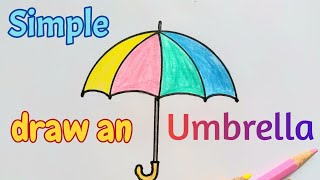 How to draw an Umbrella step by step || Easy & simple Umbrella drawing for beginners || ছাতা আকাঁ